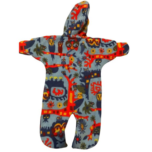Patagonia Baby 3M Fleece Hooded Bunting Suit Owl Print Bird Print One-Piece - Picture 5 of 14